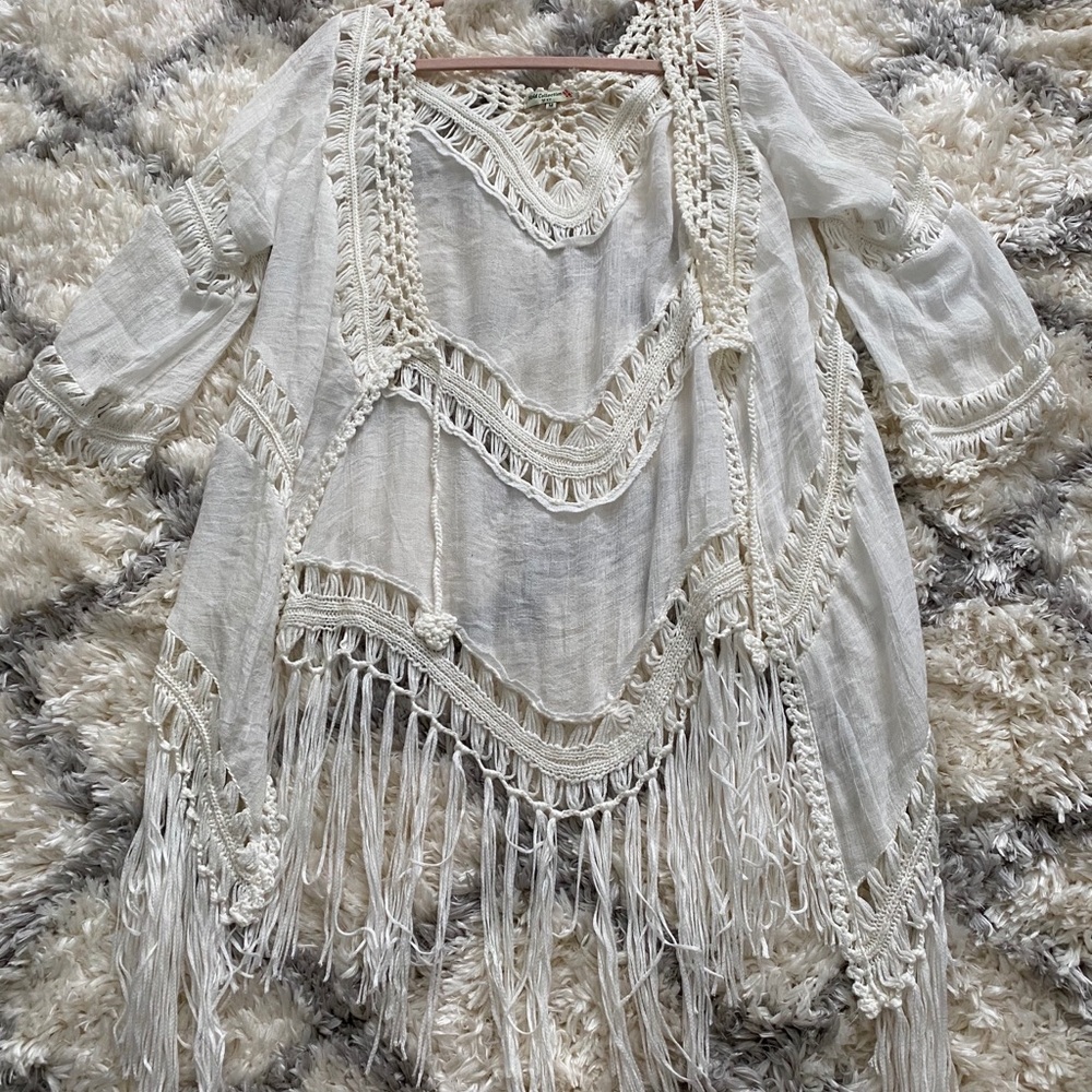Off White Crochet Cardigan